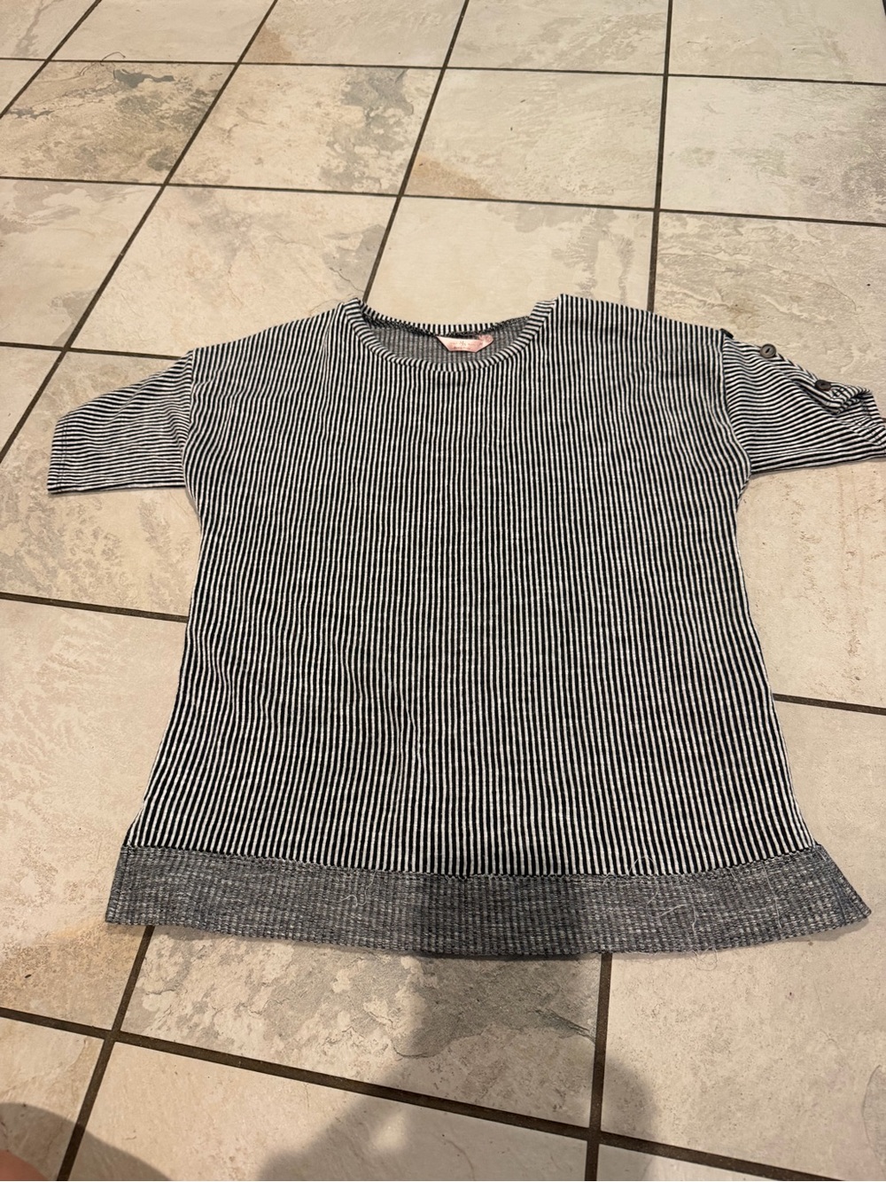 SJS Black and White Striped Short-Sleeve Tee